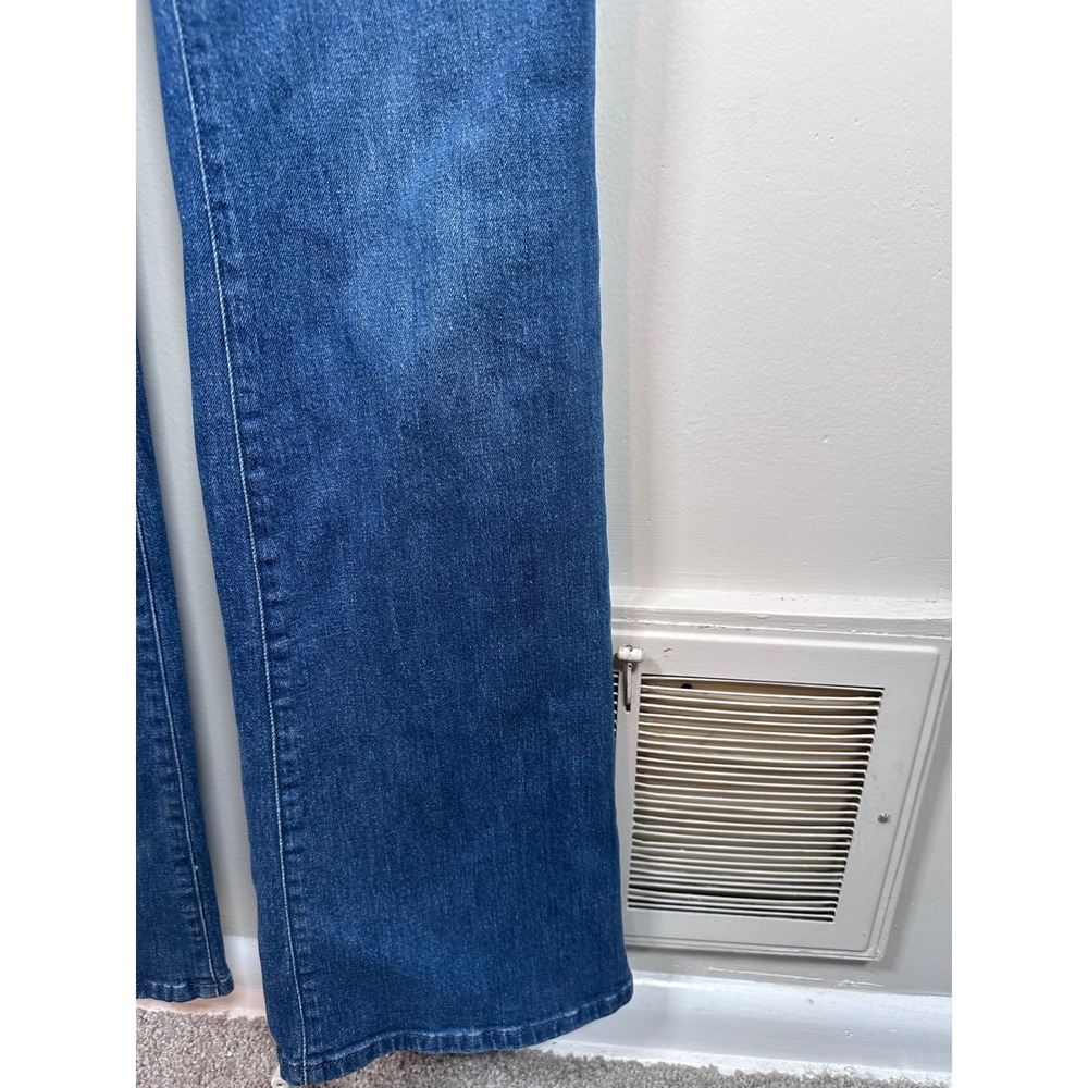 Pilcro Denim Jumpsuit Women 8 Blue Boho Retro 70s Flare Button Front Sleeveless - Picture 3 of 7